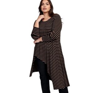 Alembika Calypso Hi-Lo Tunic Top, Stripes Size 2 US 8-10